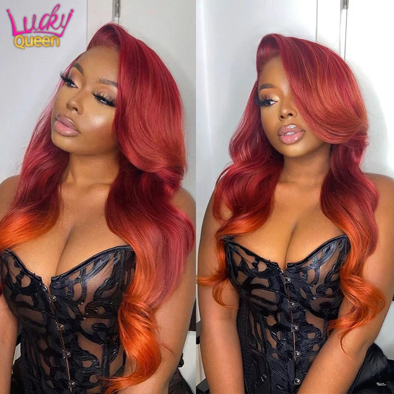 Ombre Orange Ginger Lace Front