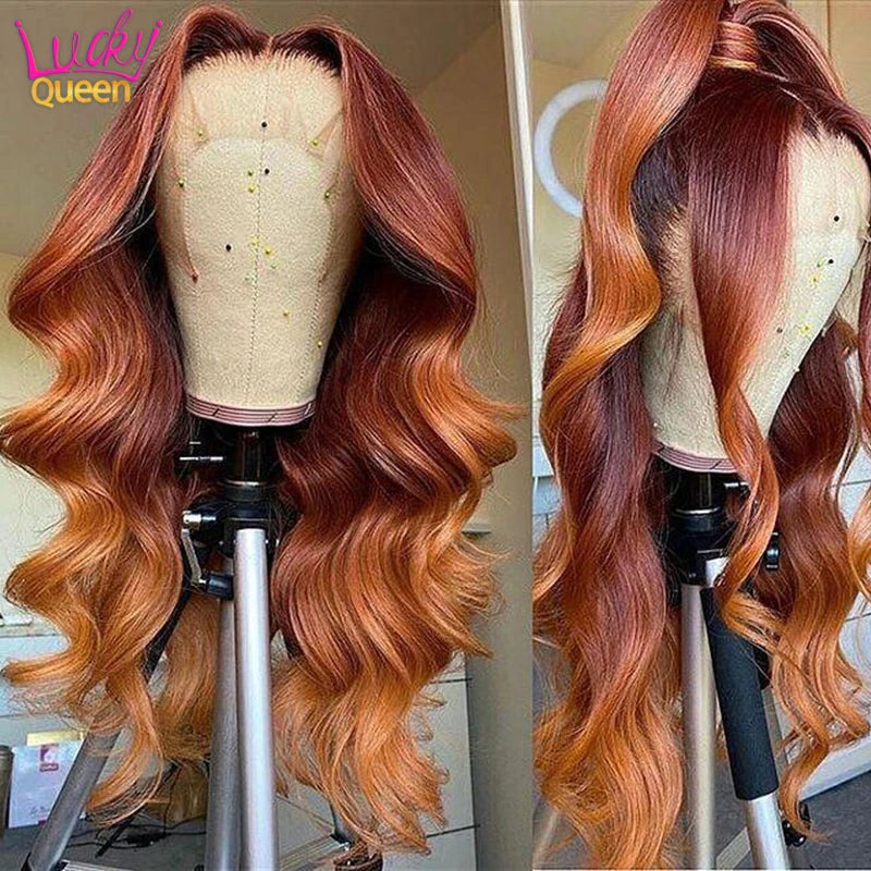 Ombre Orange Ginger Lace Front