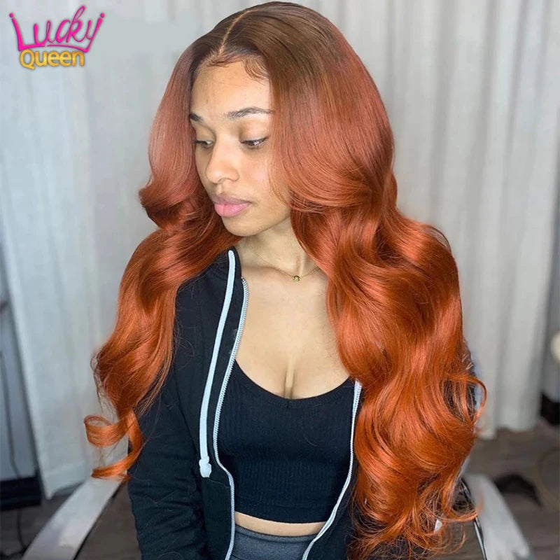 Ombre Orange Ginger Lace Front