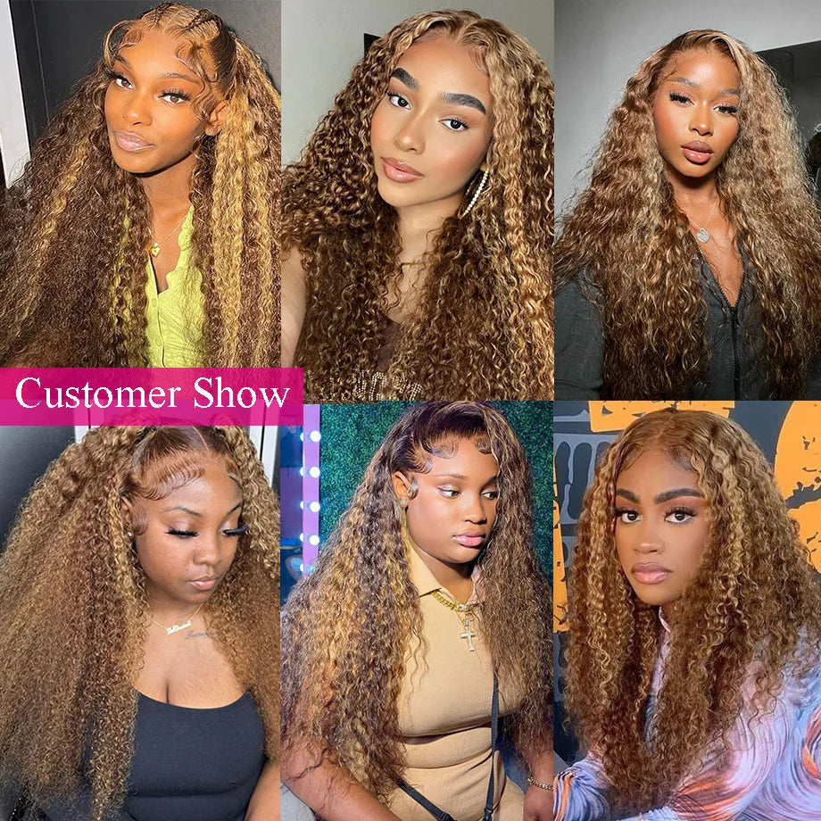 Human Hair Ombre HD Brazilian  Water Wave Curly