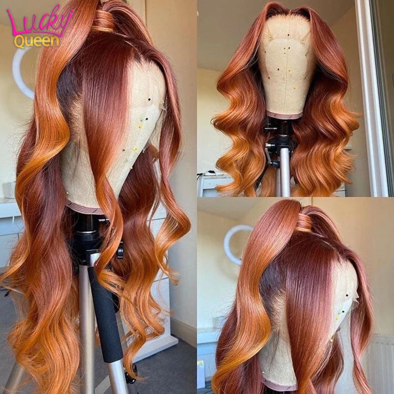 Ombre Orange Ginger Lace Front