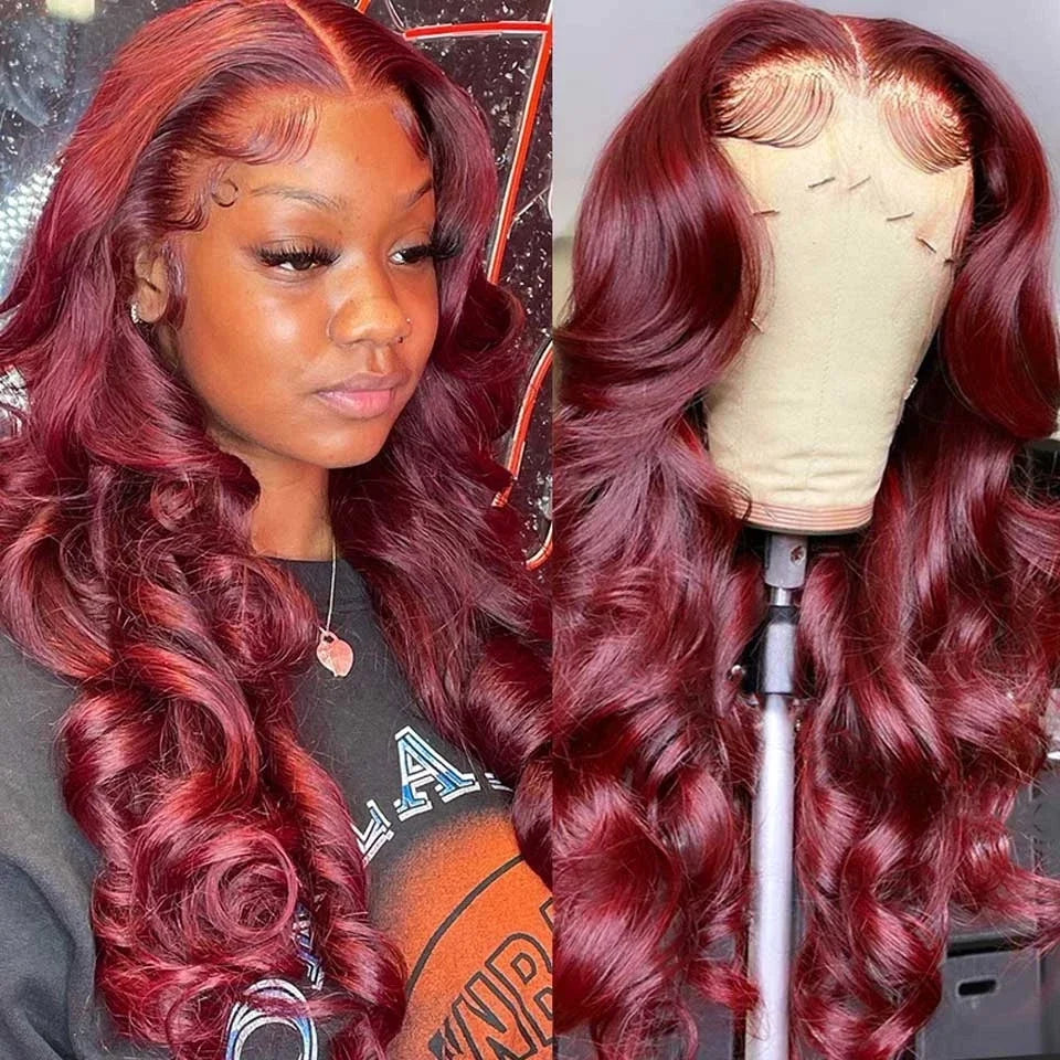 Body Wave Burgundy Hd Lace Human Hair