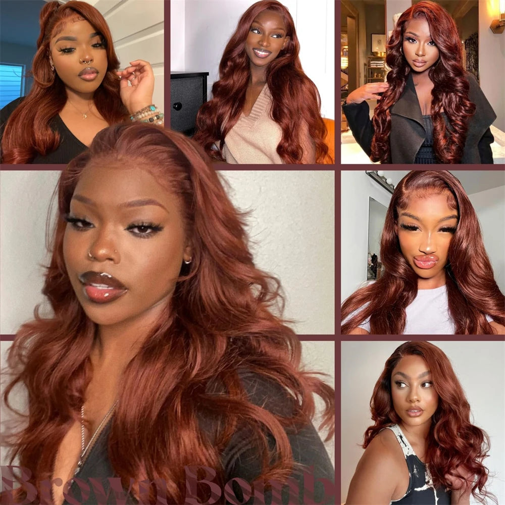 Reddish Brown Body Wave Human Hair