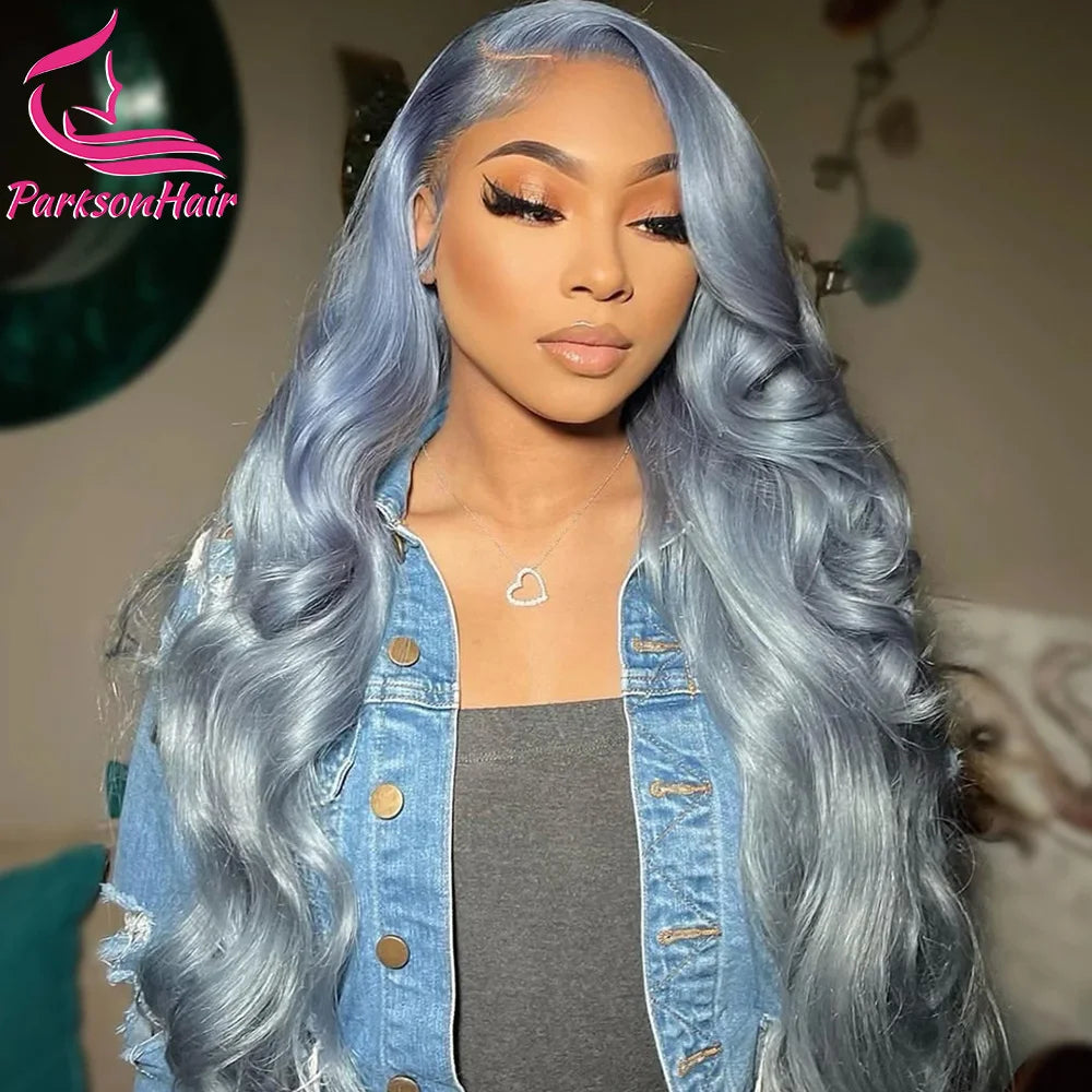 Lace Frontal Wig Brazilian Pre Plucked Silver Grey